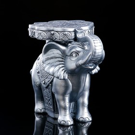 Статуэтка-подставка "Слон", серебристая, 34 см