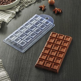 Форма для шоколада и конфет «Шоколад традиционный», 7×15×1 см, цвет прозрачный