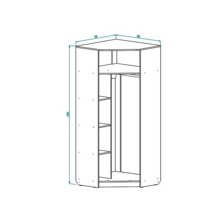 Шкаф угловой с зеркалом схема