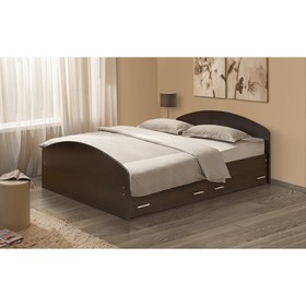 Кровать на уголках №2 с ящиками, 1200 × 2000 мм, цвет венге