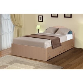 Кровать на уголках №3 с ящиками, 1200 × 1900 мм, цвет молочный дуб
