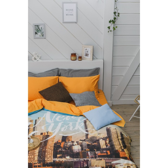Постельное бельё "Этель" евро Нью-Йорк 200х217 см, 260*240 см, 50х70 см - 2 шт, мако-сатин - фото 798205584