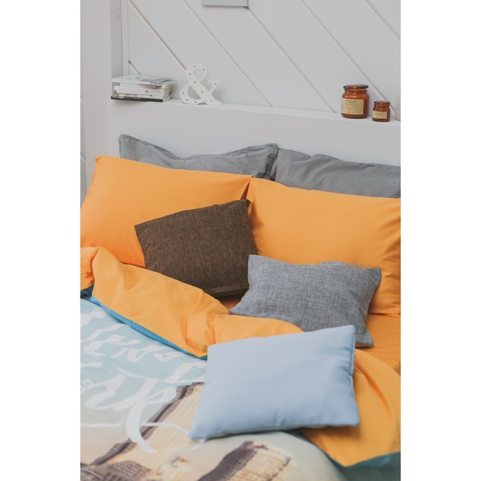 Постельное бельё "Этель" евро Нью-Йорк 200х217 см, 260*240 см, 50х70 см - 2 шт, мако-сатин - фото 798205591