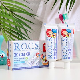 Промо-набор зубная паста детская R.O.C.S. Kids Фруктовый рожок от 3-7 лет, 2* 45 г