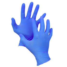Перчатки медицинские нитриловые, неопудренные, нестерильные, размер S, 50 пар, синие, цена за 1 пару