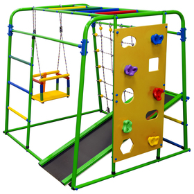 Детский спортивный комплекс Start baby 2, 1200 × 1330 × 1230 мм, цвет салатовый/радуга