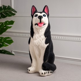 Копилка "Собака хаски", флок, чёрный цвет, 42 см