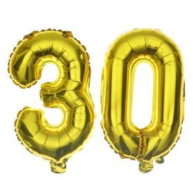 Шар фольгированный 16" "30 лет", цвет золотой