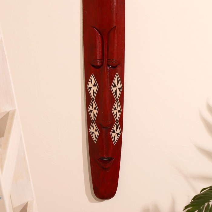 Маска настенная дерево "Абориген коричневый со слоном" 3х12х100 см - фото 798211213