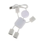 USB-разветвитель (HUB) LuazON SSV-011, 4 порта, USB 2.0, кабель 0.4 м, белый 548093 - фото 5509026