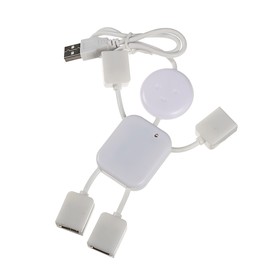 USB-разветвитель (HUB) LuazON SSV-011, 4 порта, USB 2.0, кабель 0.4 м, белый 548093