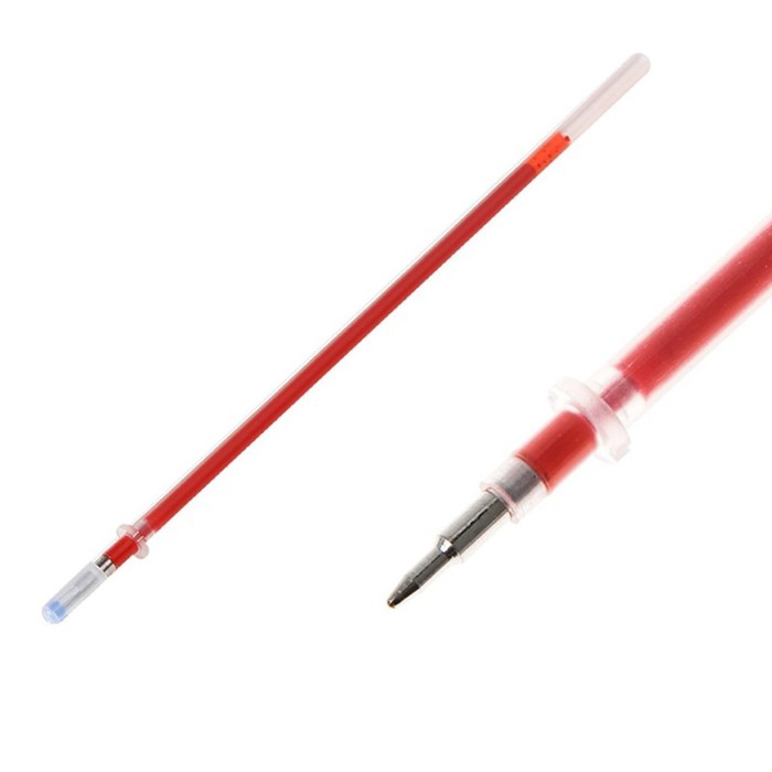 Стержень гелевый красный, 0,5мм, d-3мм, L-128мм, игольчатый пишущий узел
