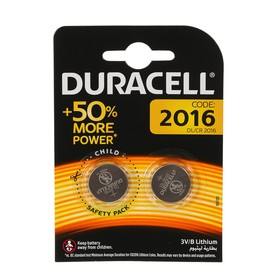 Батарейка литиевая Duracell, CR2016-2BL, 3В, блистер, 2 шт. 4276687