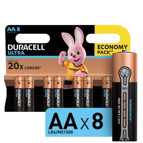 Батарейка алкалиновая Duracell Ultra Power, AA, LR6-8BL, 1.5В, 8 шт