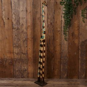 Сувенир дерево "Жираф с зелеными завитками" 17х30х200 см