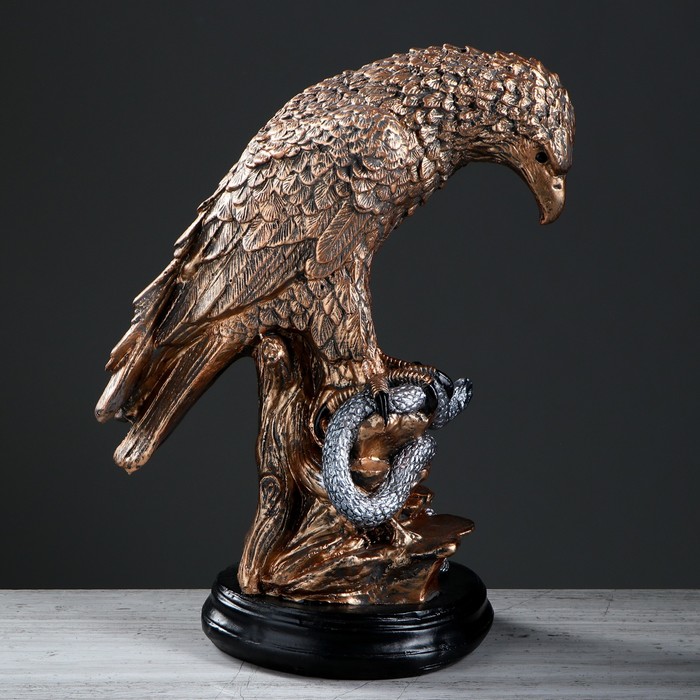 Статуэтка "Орёл со змеёй", бронзовая, гипс, 43 см - фото 4501682