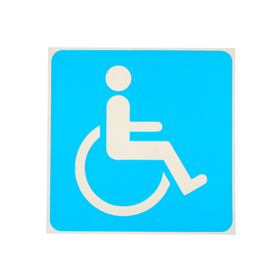 Sticker sign "Disabled person" 18*18 cm color: blue
