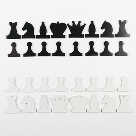 Набор магнитных фигур для демонстрационных шахмат, король h=6.3 см, пешка h=5.5 см
