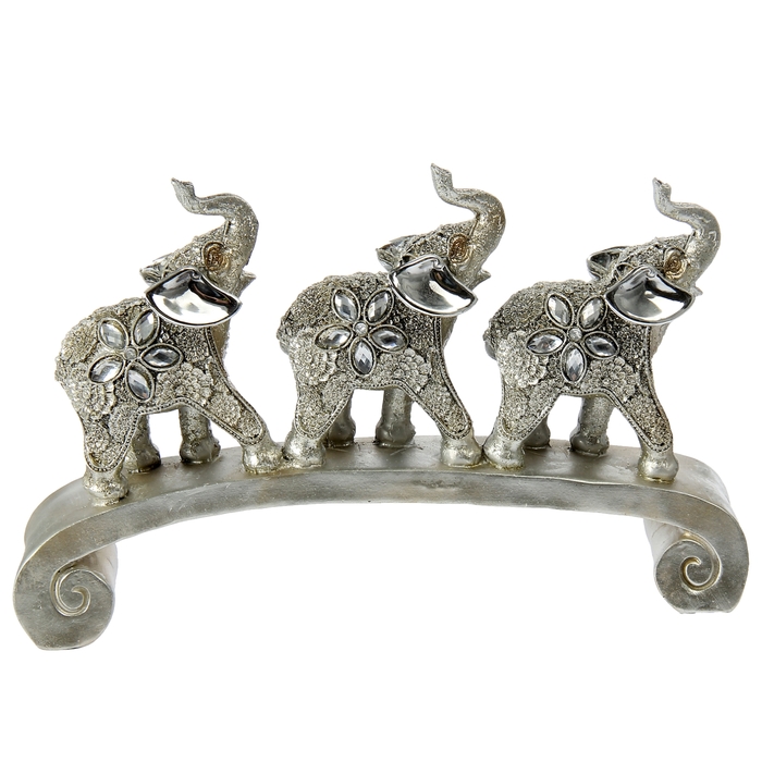 Сувенир &quot;Три индийских слона на дуге с серебряными ушками&quot;