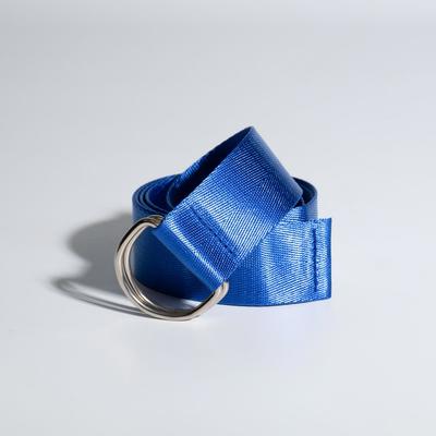 Waist belt for women, width - 3.5 cm, buckle metal, color blue