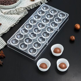 Форма для шоколада «Полусфера», 27,5×13,5 см, 24 ячейки, цвет прозрачный