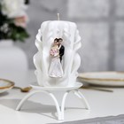 Candle carved 10-11cm "the Bride and Groom", white, handmade