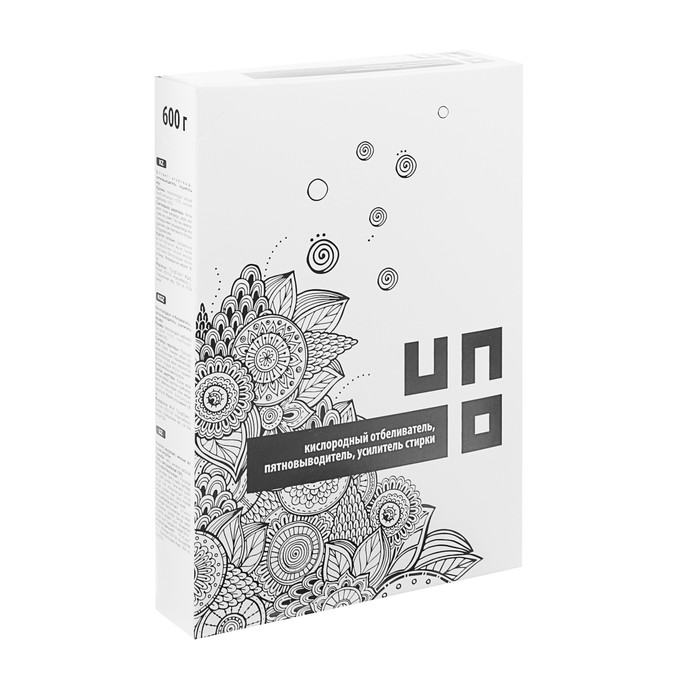 Отбеливатель Uno, порошок, для белых и цветных тканей, 600 г