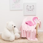 Вязаный плед "Крошка Я" Фламинго, размер 90х90 см, цвет розовый - фото 106621733