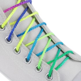 Шнурки для обуви, пара, круглые, d = 4 мм, 100 см, цвет «радужный»