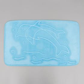 The bath Mat Dolphins 50 × 80 cm, colour blue