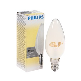 Incandescent lamp Philips Stan, B35, 40 W, E14, 2700 K, 230 V, matte