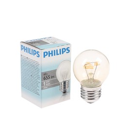 Лампа накаливания Philips Stan P45 CL 1CT/10X10, E27, 60 Вт, 230 В