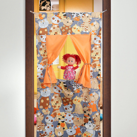 Screen for the puppet theater "Lion",textile, R-R, 120*60 cm