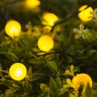 НИТЬ, уличная на солнечной батарее с насад. "Шарик", 4,5 м, Н.Т. LED-30, 2 режима, ЖЕЛТЫЙ 4