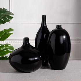 Набор ваз "Агия", цвет черный, 24/33/41 см, керамика