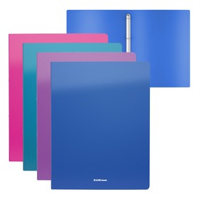 Folder on 4 A4 rings, 35 mm, 500 microns Erich Krause Glance Vivid, diagonal surface texture, holds up to 250 sheets, mix