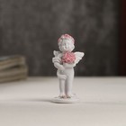 Souvenir Polyresin "a White angel in a pink wreath with a bouquet of roses" 5,3x2,3x2,3 cm