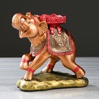 Статуэтка "Слон с седлом" цветная бронза, 26 см, микс - фото 6631230