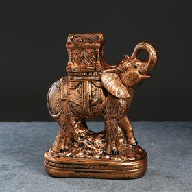 Статуэтка "Слон с седлом" цвет бронзовый, 28 см, микс