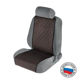 Накидка на переднее сиденье, велюр, размер 35 х 130 см, коричневый 4388459
