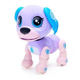 Интерактивный щенок «Маленький друг», поёт песенки, отвечает на вопросы, цвет фиолетовый, в пакете