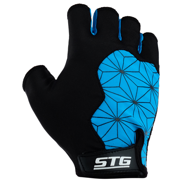 Перчатки велосипедные STG Х95306, цвет черные/синие, размер XL