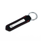 Key chain with phone number, PU leather, black