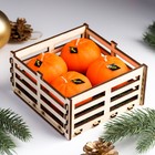Набор новогодних свечей "Мандарины в ящике", 4 шт, 13,6×13,6×6,6 см - фото 1618262