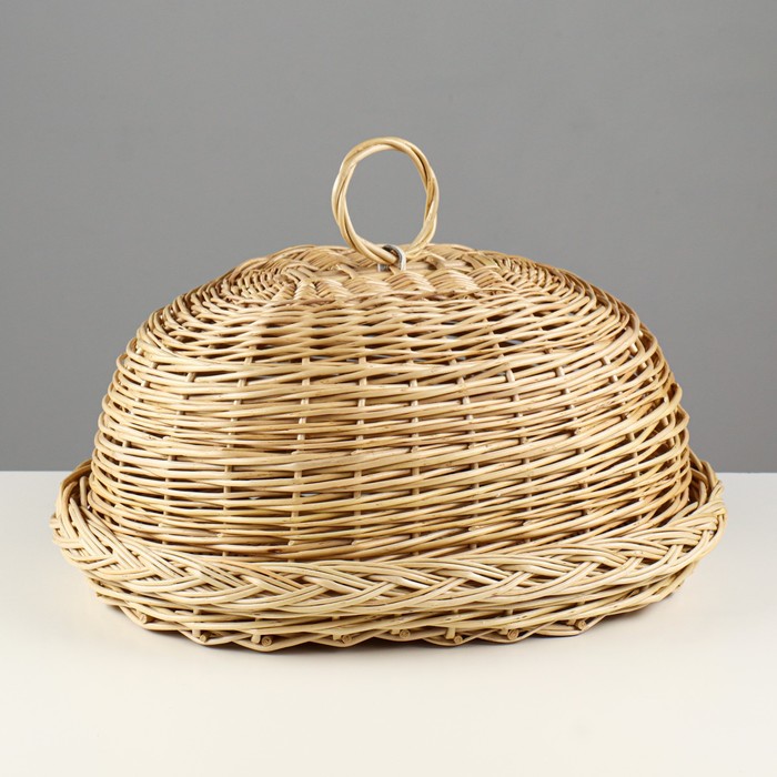 Хлебница со съёмной крышкой, 30×40×18 см, ручное плетение, ива - фото 947818