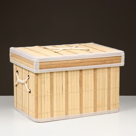 Короб для хранения, с крышкой, складной, 31×21×23 см, бамбук