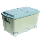 Ящик для игрушек на колёсах, цвет зелёный - фото 445971