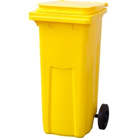 Мусорный контейнер на 2-x колесах с крышкой 120 л желтый