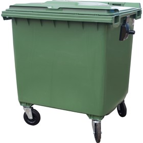 Мусорный контейнер на 4-x колесах с крышкой 1100 л зеленый