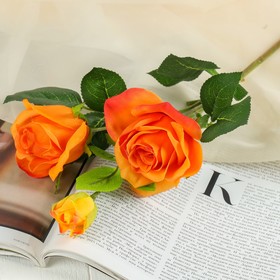 Artificial flowers "rose, Gloria" 8*48 cm, orange